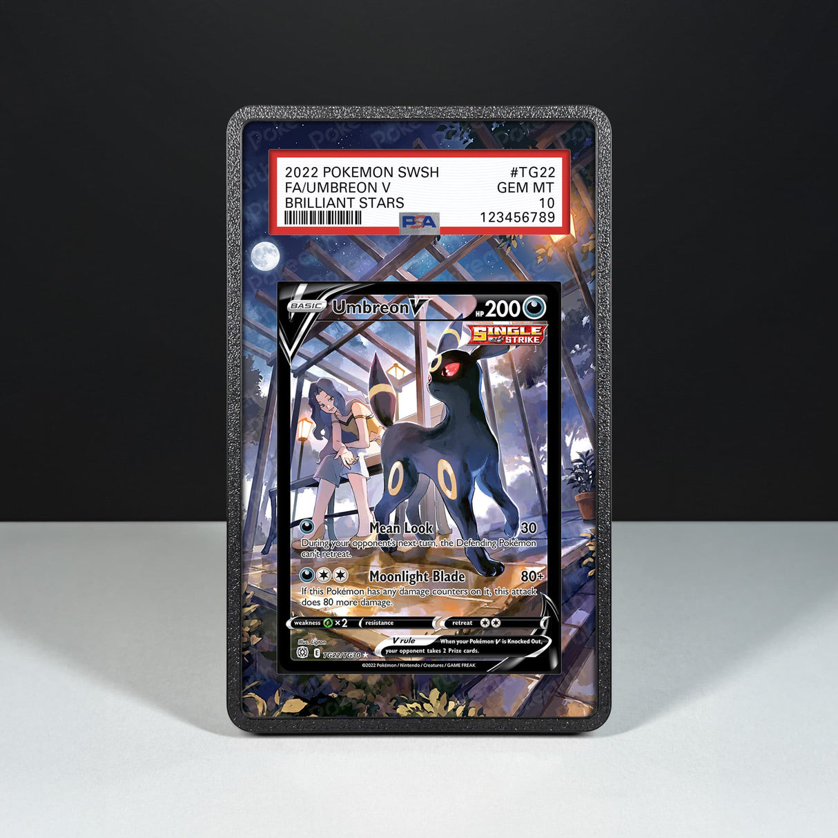 Umbreon V TG22/TG30 - Custodia con Artwork Esteso per Carte Gradate - Display Case Extended Artwork Pokearth