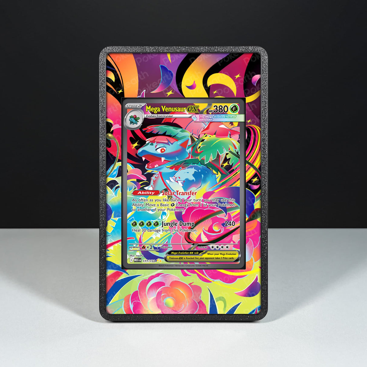 Mega Venusaur ex 177/132 - Custodia con Artwork Esteso per Carte Pokémon - Display Case Extended Artwork Pokearth