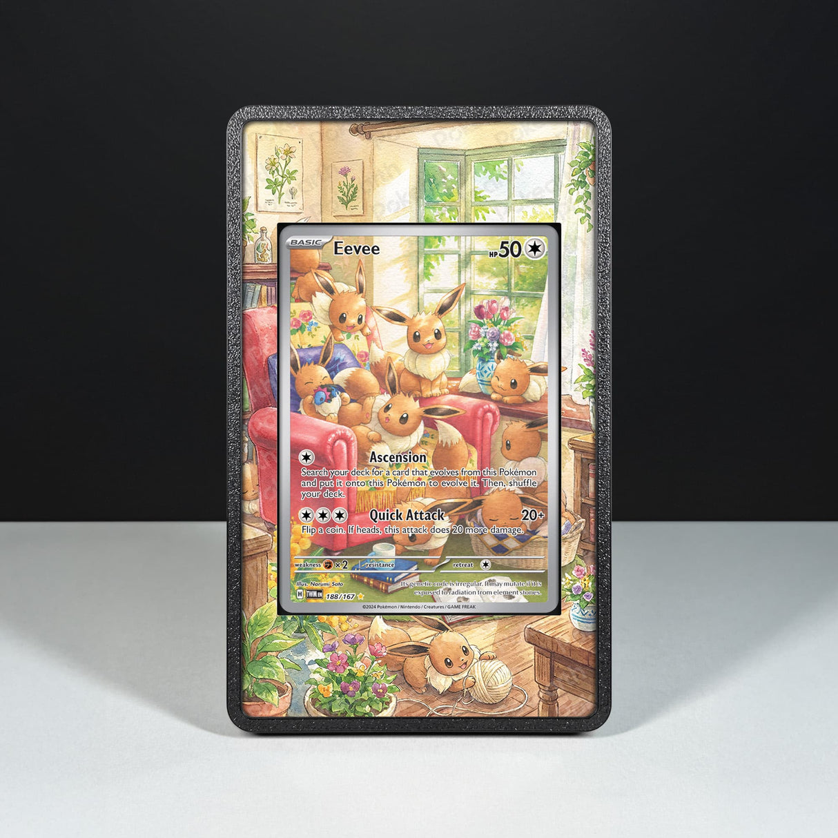 Eevee 188/167 - Custodia con Artwork Esteso per Carte Pokémo - Display Case Extended Artwork Pokearth