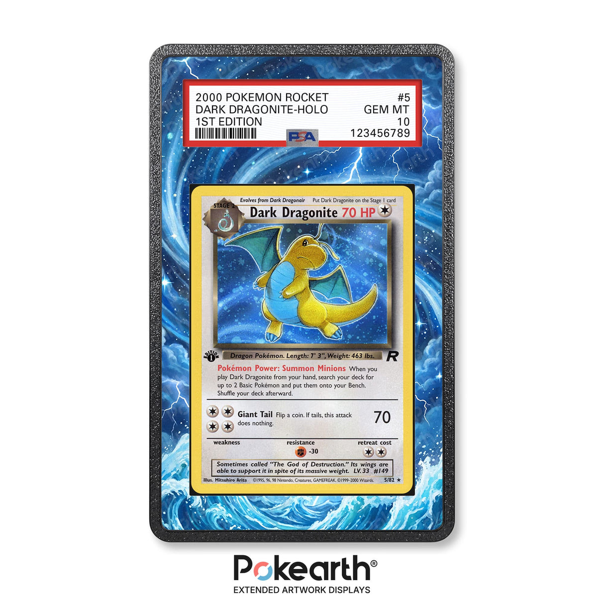 Dark Dragonite 5/82 - Graded Card Extended Artwork Display Case - Display Case Extended Artwork Pokearth