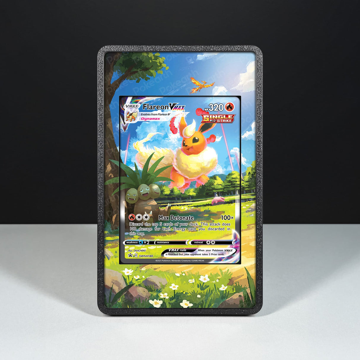 Flareon VMAX SWSH 180 - Custodia con Artwork Esteso per Carte Pokémon - Display Case Extended Artwork Pokearth