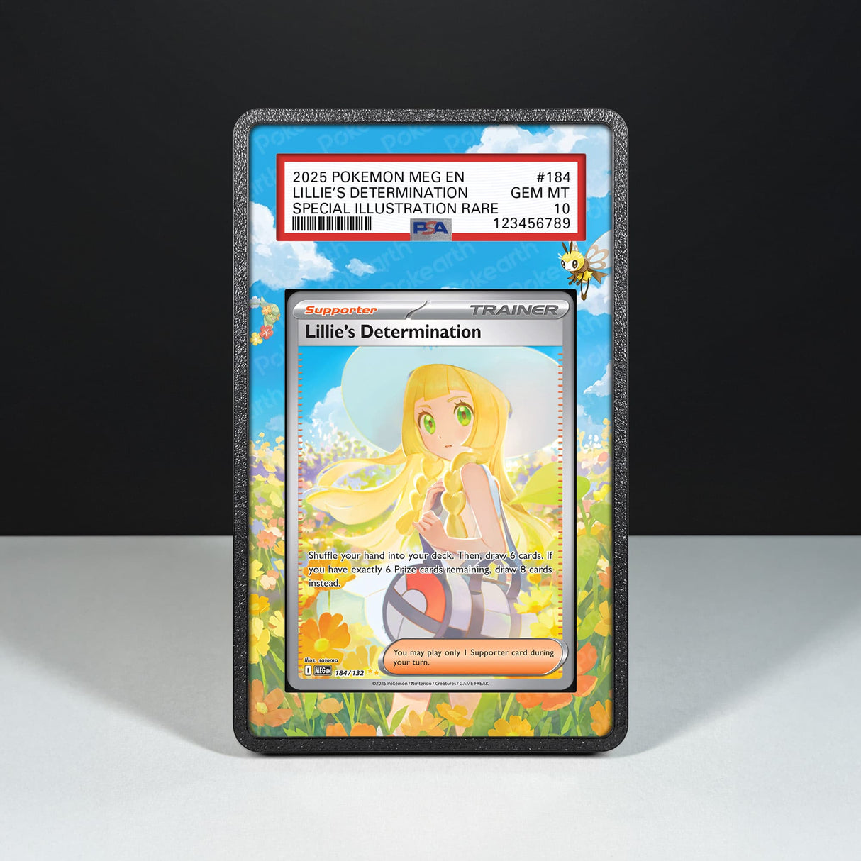 Determinazione di Lylia 184/132 - Custodia con Artwork Esteso per Carte Gradate - Display Case Extended Artwork Pokearth