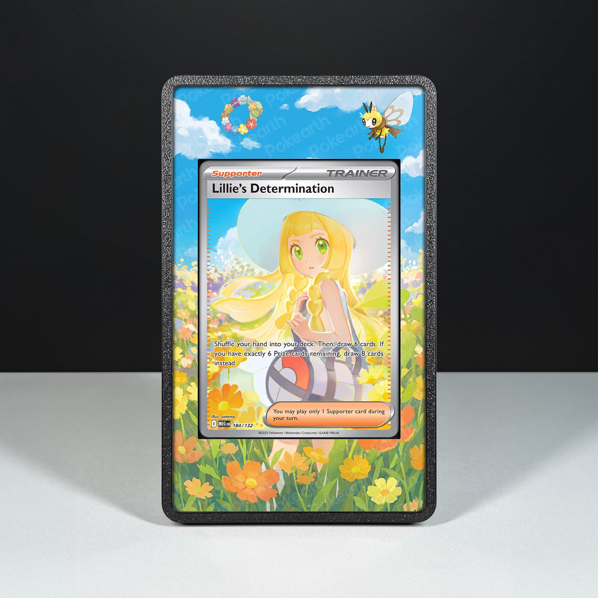 Determinazione di Lylia 184/132 - Custodia con Artwork Esteso per Carte Pokémon - Display Case Extended Artwork Pokearth