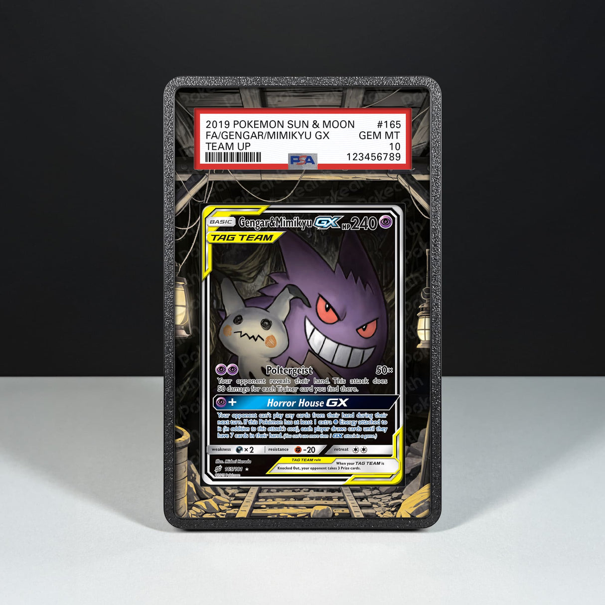 Gengar & Mimikyu GX 165/181 - Graded Card Extended Artwork Display Case - Display Case Extended Artwork Pokearth