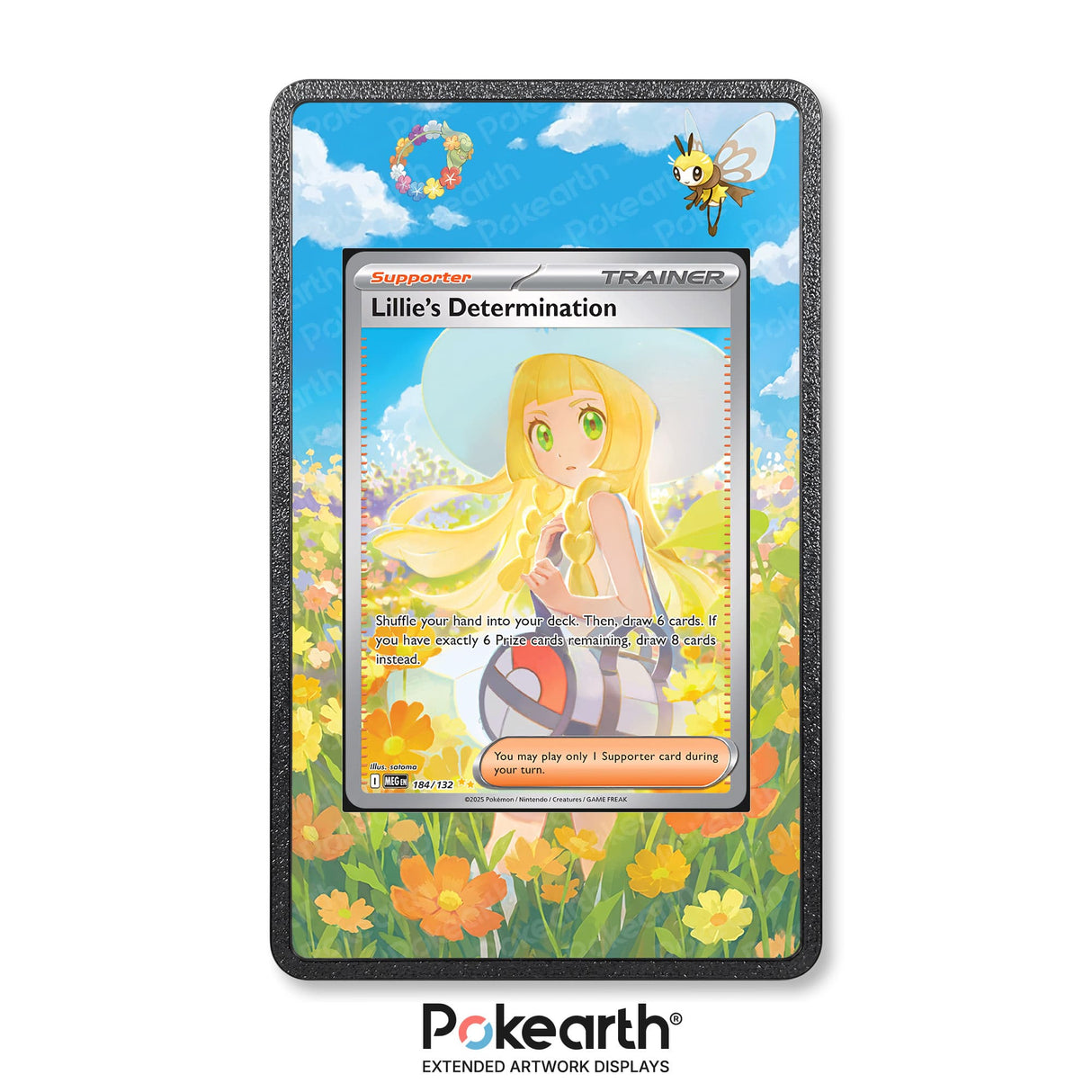 Determinazione di Lylia 184/132 - Custodia con Artwork Esteso per Carte Pokémon - Display Case Extended Artwork Pokearth