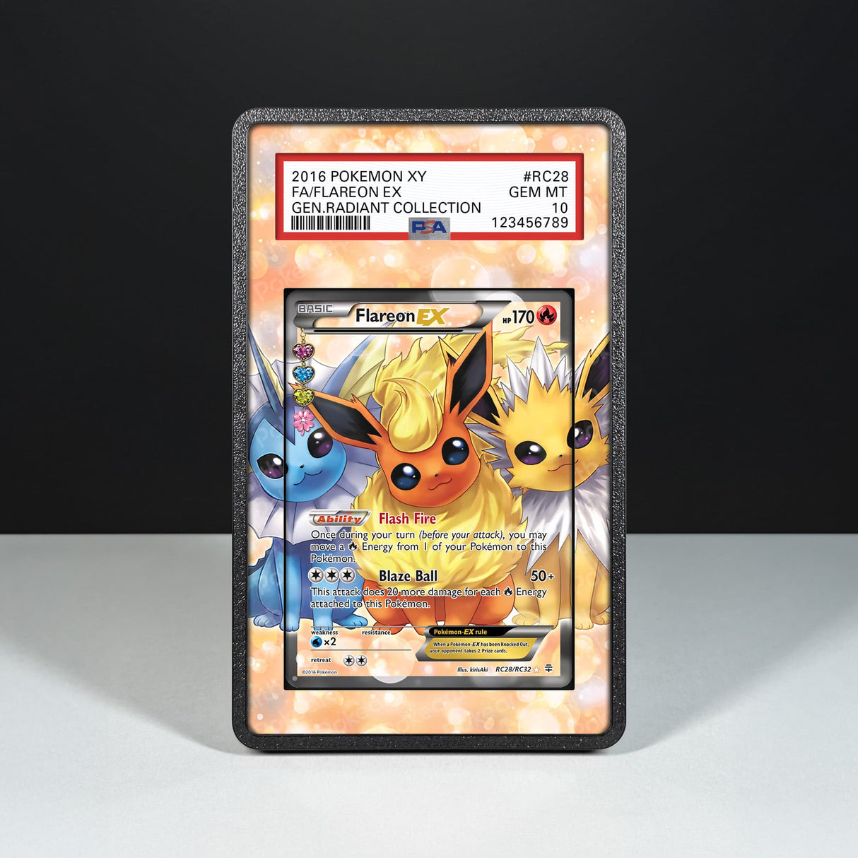 Flareon EX RC28/RC32 - Graded Card Extended Artwork Display Case - Display Case Extended Artwork Pokearth