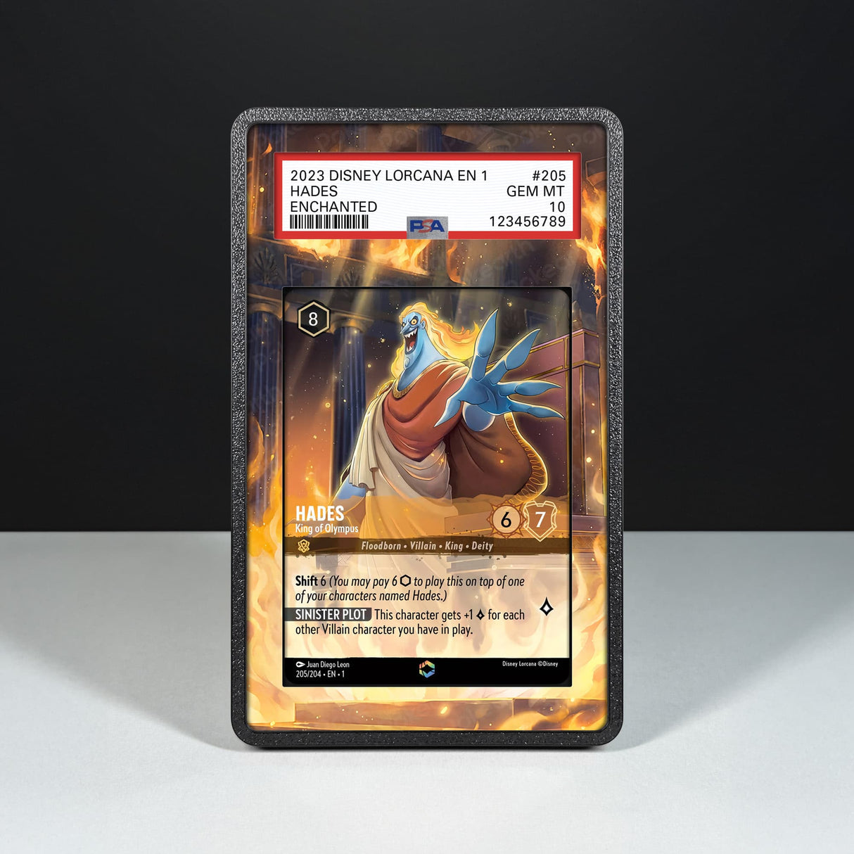 Hades - King of Olympus 205/204 Enchanted - Custodia con Artwork Esteso per Carte Gradate - Display Case Extended Artwork Pokearth