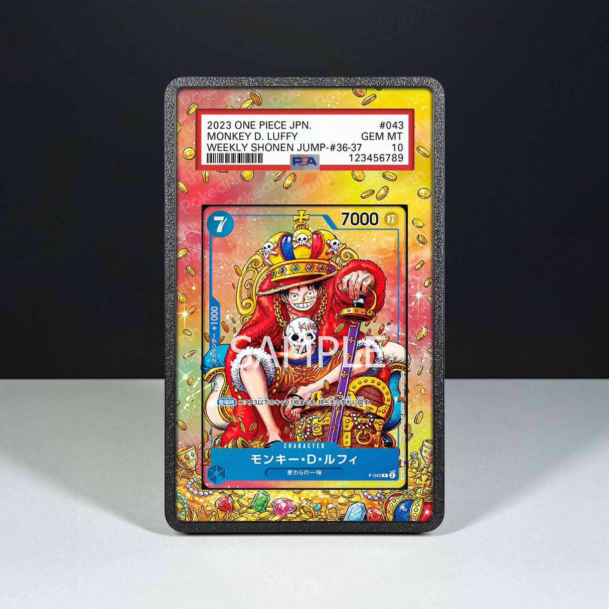 Monkey D. Luffy P-043 - Custodia con Artwork Esteso per Carte Gradate - Display Case Extended Artwork Pokearth