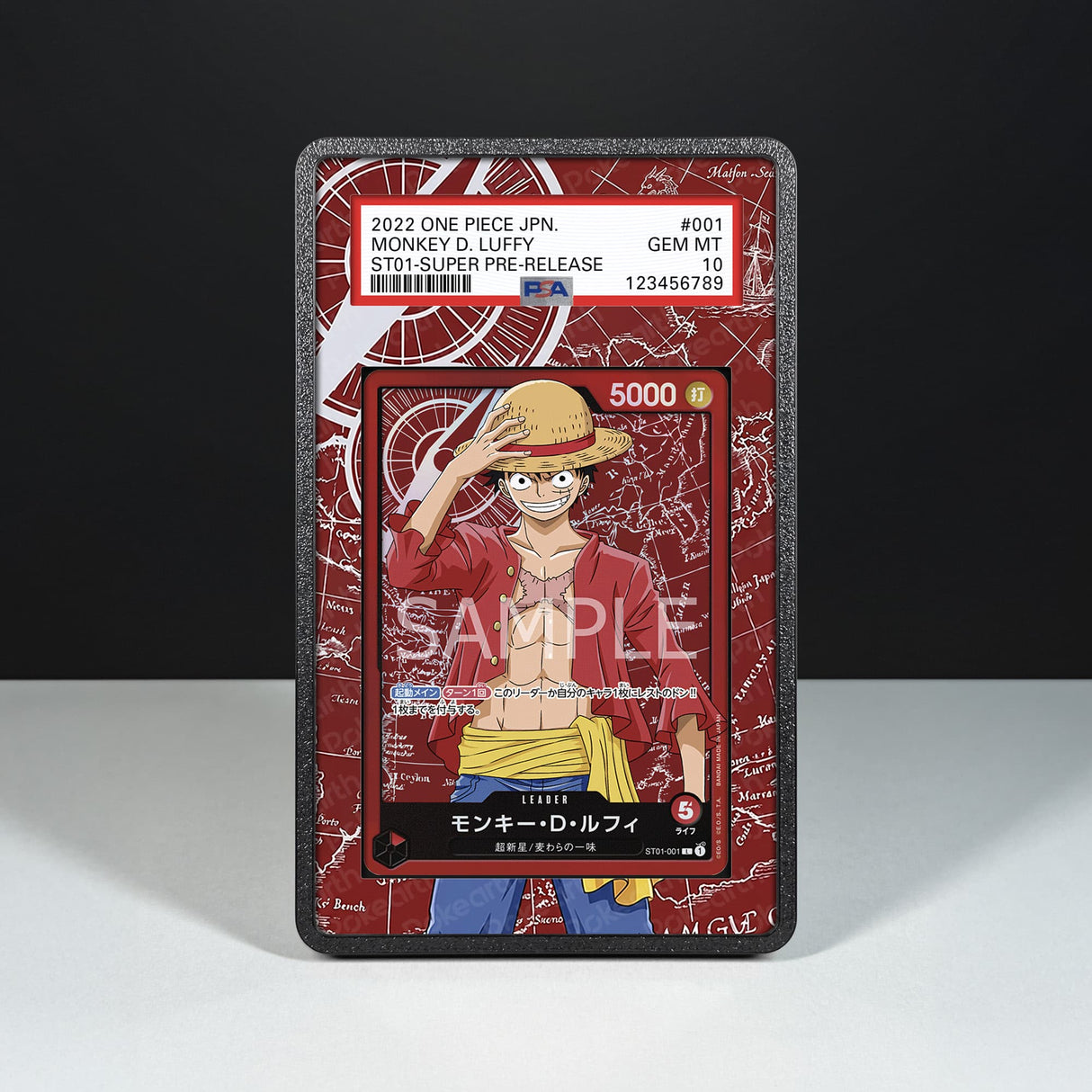 Monkey D. Luffy ST01-001 - Custodia con Artwork Esteso per Carte Gradate - Display Case Extended Artwork Pokearth