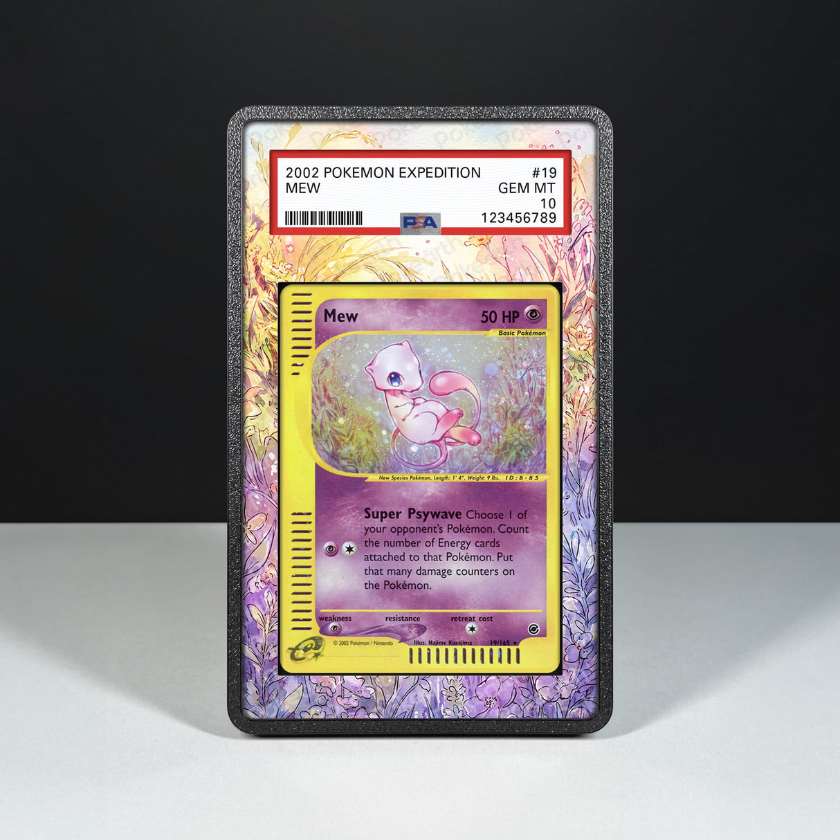 Mew 19/165 - Graded Card Extended Artwork Display Case - Display Case Extended Artwork Pokearth