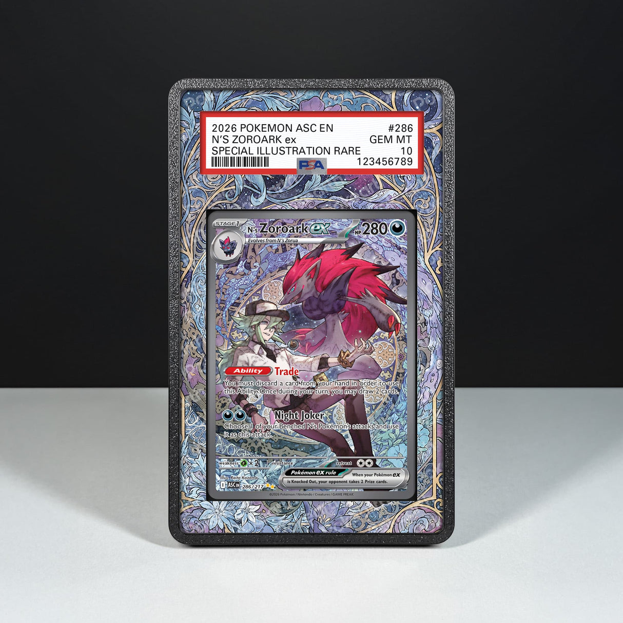 N's Zoroark ex 286/217 - Graded Card Extended Artwork Display Case - Display Case Extended Artwork Pokearth