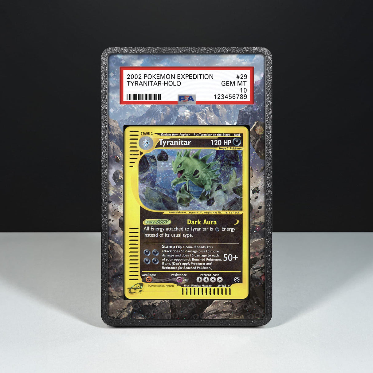 Tyranitar 29/165 - Graded Card Extended Artwork Display Case - Display Case Extended Artwork Pokearth