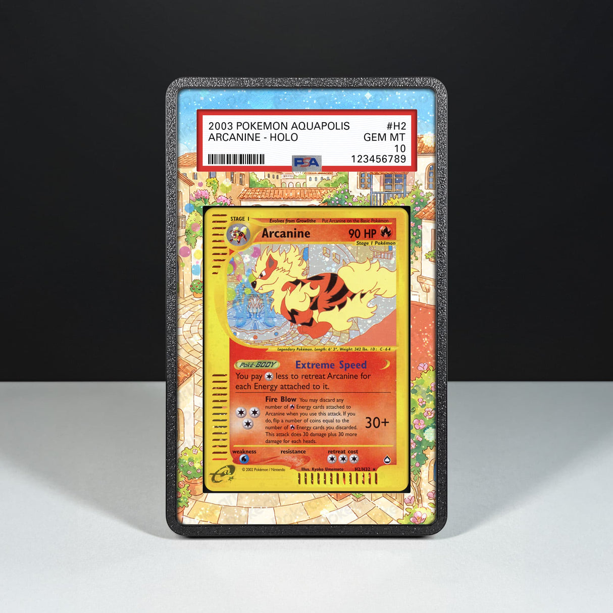 Arcanine H2/H32 - Graded Card Extended Artwork Display Case - Display Case Extended Artwork Pokearth