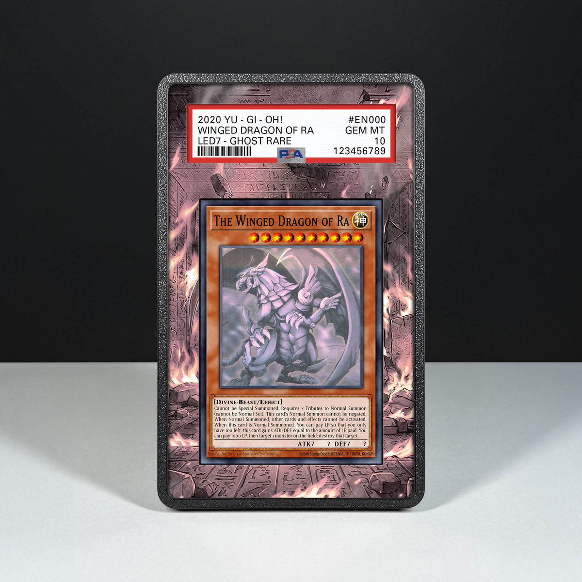 The Winged Dragon of Ra 000 Ghost Rare - Graded Card Extended Artwork Display Case