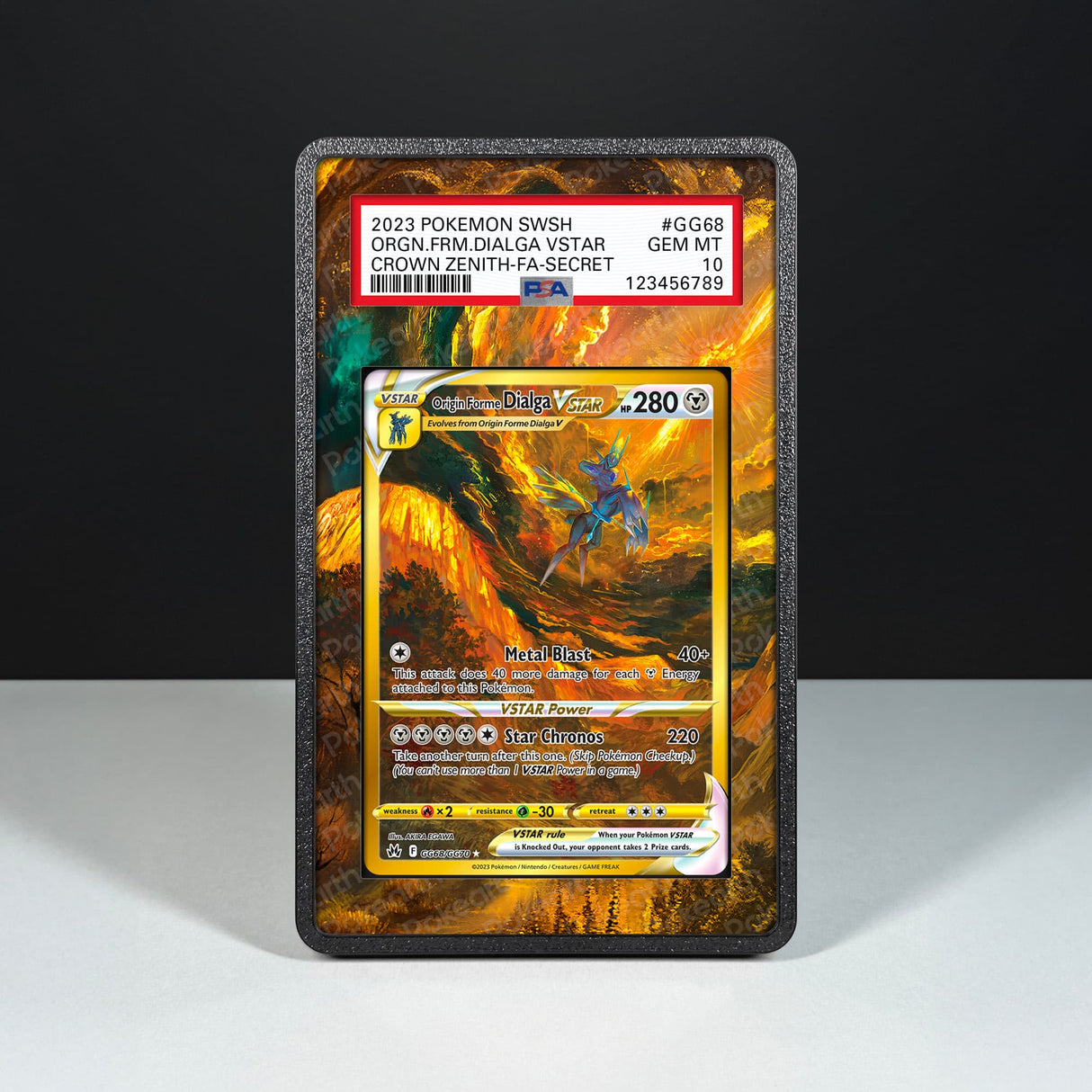 Dialga V STAR GG68/GG70 - Graded Card Extended Artwork Display Case - Display Case Extended Artwork Pokearth