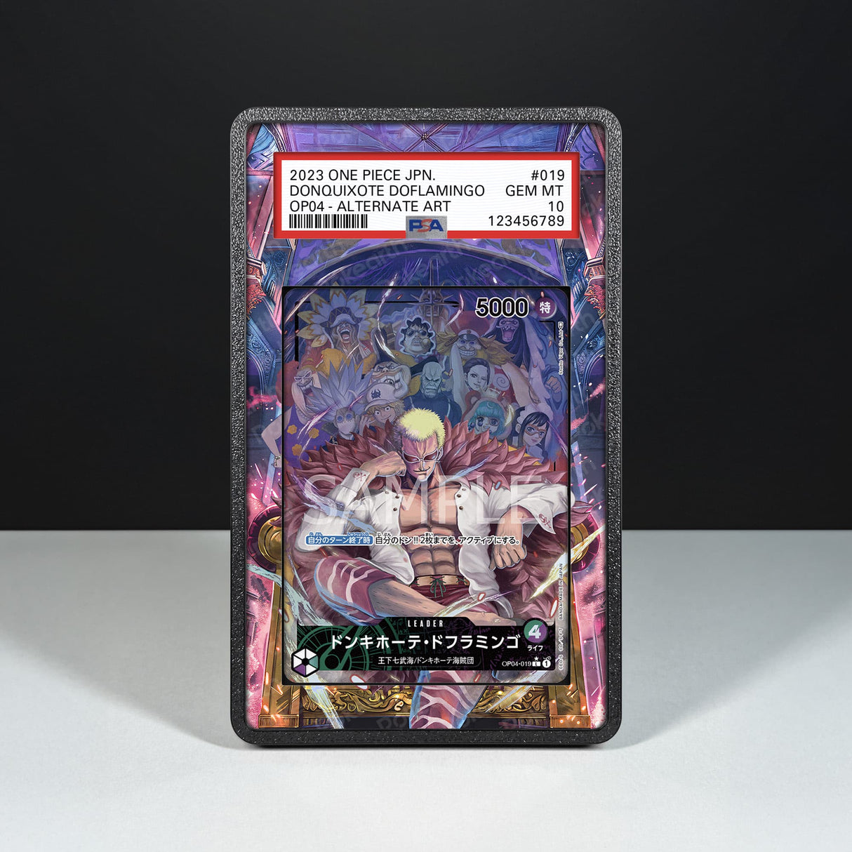 Donquixote Doflamingo OP04-019 - Graded Card Extended Artwork Display Case - Display Case Extended Artwork Pokearth