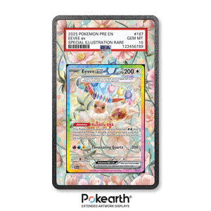Eevee ex 167/131 - Graded Card Extended Artwork Display Case - Display Case Extended Artwork Pokearth
