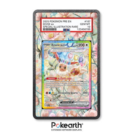 Eevee ex 167/131 - Graded Card Extended Artwork Display Case - Display Case Extended Artwork Pokearth