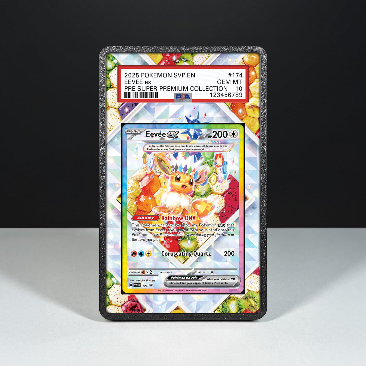 Eevee ex SVP 174 - Graded Card Extended Artwork Display Case - Display Case Extended Artwork Pokearth