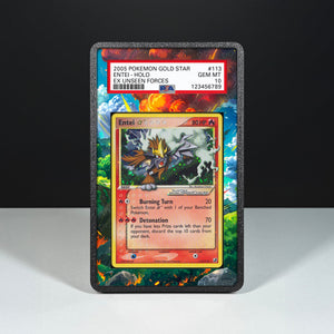 Entei Gold Star 113/115 - Graded Card Extended Artwork Display Case - Display Case Extended Artwork Pokearth