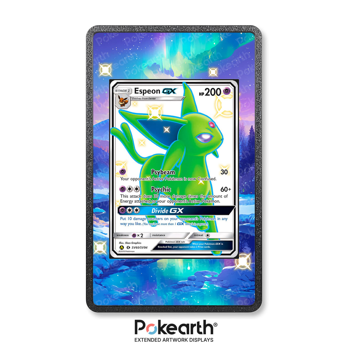 Espeon GX SV60/SV94 - Custodia con Artwork Esteso per Carte Pokémon - Display Case Extended Artwork Pokearth