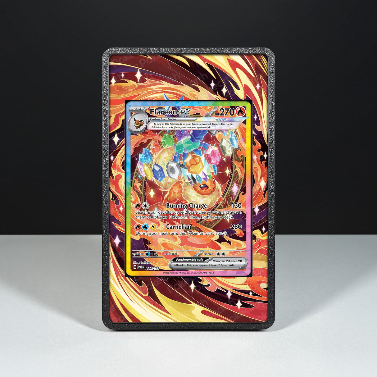 Flareon ex 146/131 - Custodia con Artwork Esteso per Carte Pokémon - Display Case Extended Artwork Pokearth