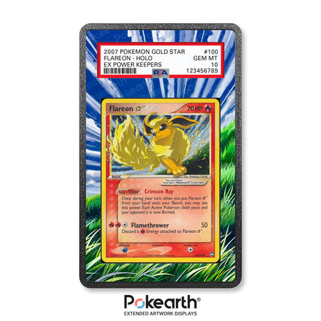 Flareon Gold Star 100/108- Graded Card Extended Artwork Display Case - Display Case Extended Artwork Pokearth