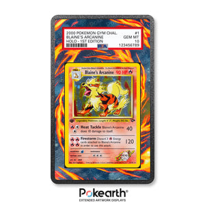 Blaine's Arcanine 1/132 - Graded Card Extended Artwork Display Case - Display Case Extended Artwork Pokearth