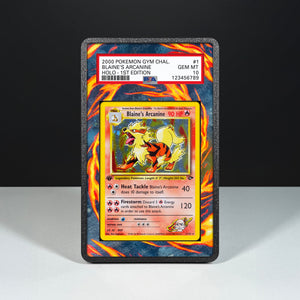 Blaine's Arcanine 1/132 - Graded Card Extended Artwork Display Case - Display Case Extended Artwork Pokearth