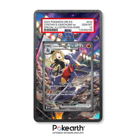 Cynthia's Garchomp ex 232/182 - Graded Card Extended Artwork Display Case - Display Case Extended Artwork Pokearth