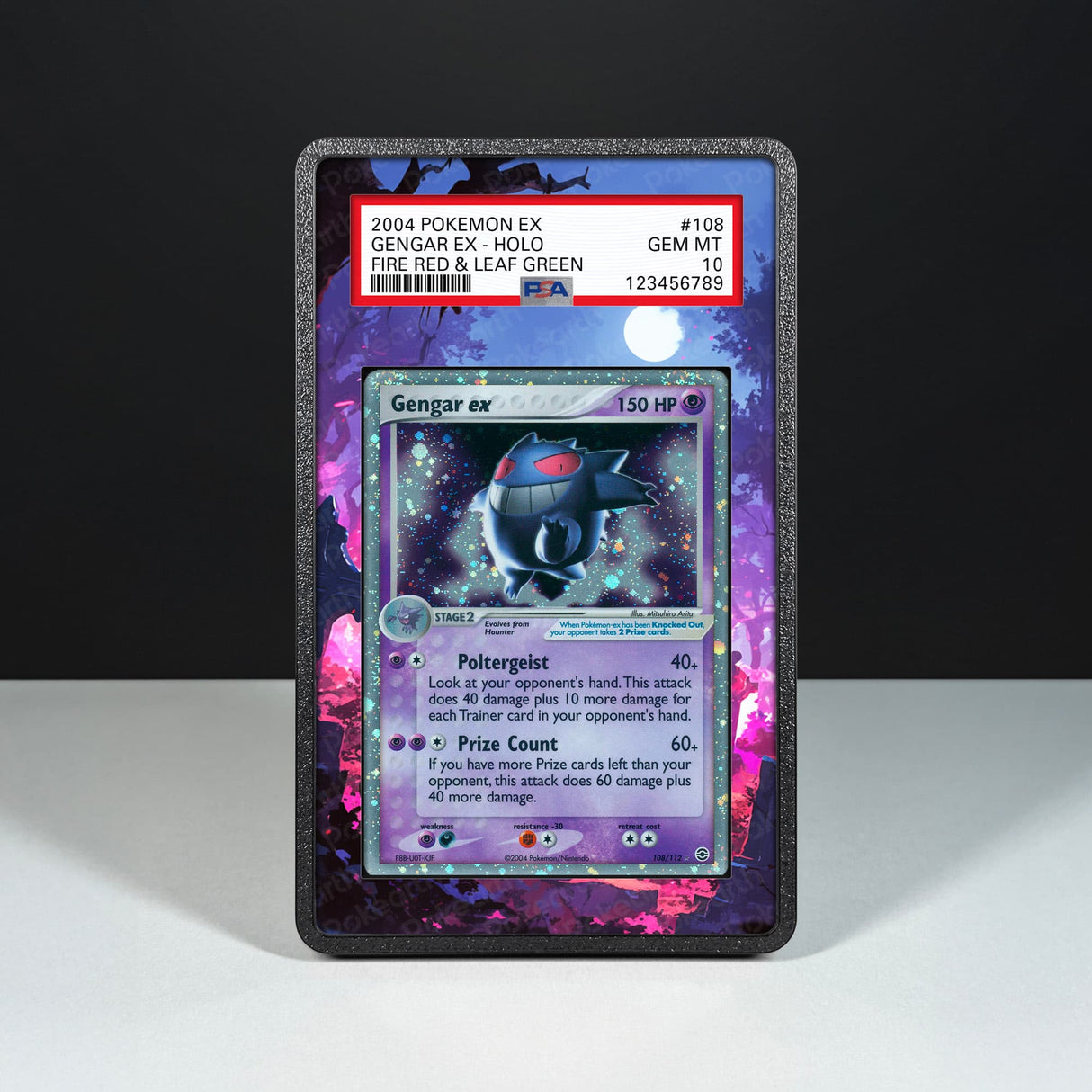 Gengar ex 108/112 - Graded Card Extended Artwork Display Case - Display Case Extended Artwork Pokearth