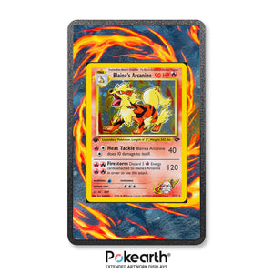 Blaine's Arcanine 1/132 - Custodia con Artwork Esteso per Carte Pokémon - Display Case Extended Artwork Pokearth