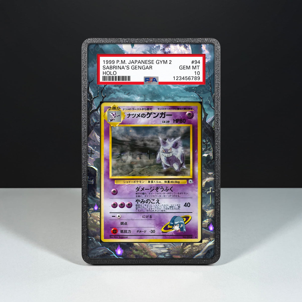 Sabrina's Gengar No. 094 - Graded Card Extended Artwork Display Case - Display Case Extended Artwork Pokearth