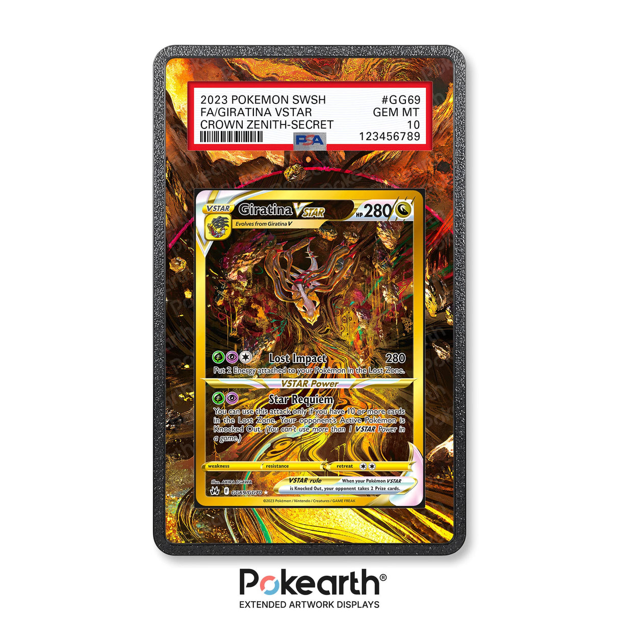 Giratina VSTAR GG69/GG70 - Graded Card Extended Artwork Display Case - Display Case Extended Artwork Pokearth