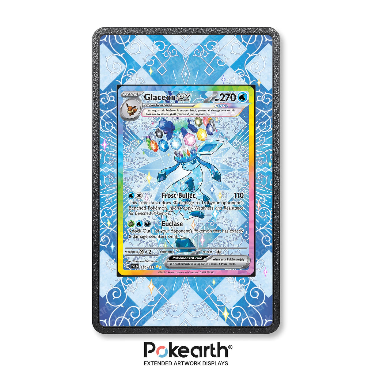 Glaceon ex 150/131 - Custodia con Artwork Esteso per Carte Pokémon - Display Case Extended Artwork Pokearth