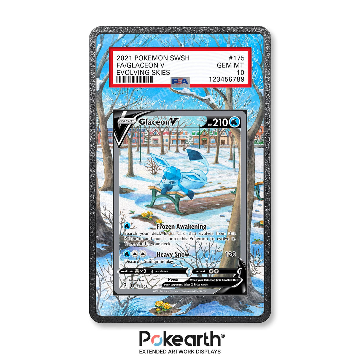 Glaceon V 175/203 - Graded Card Extended Artwork Display Case - Display Case Extended Artwork Pokearth