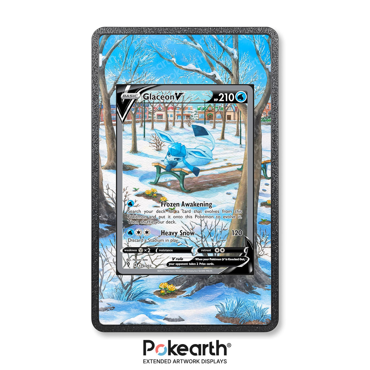Glaceon V 175/203 - Custodia con Artwork Esteso per Carte Pokémon - Display Case Extended Artwork Pokearth
