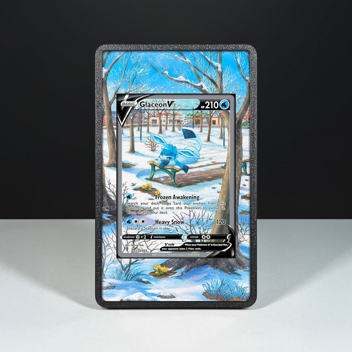 Glaceon V 175/203 - Custodia con Artwork Esteso per Carte Pokémon - Display Case Extended Artwork Pokearth