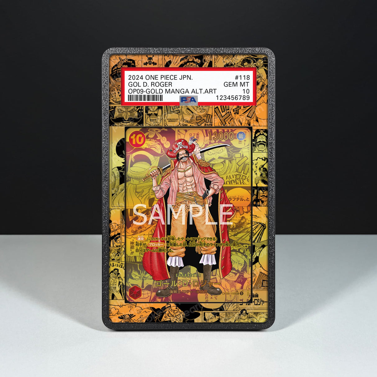 Gol D. Roger OP09-118 Gold Manga - Graded Card Extended Artwork Display Case - Display Case Extended Artwork Pokearth