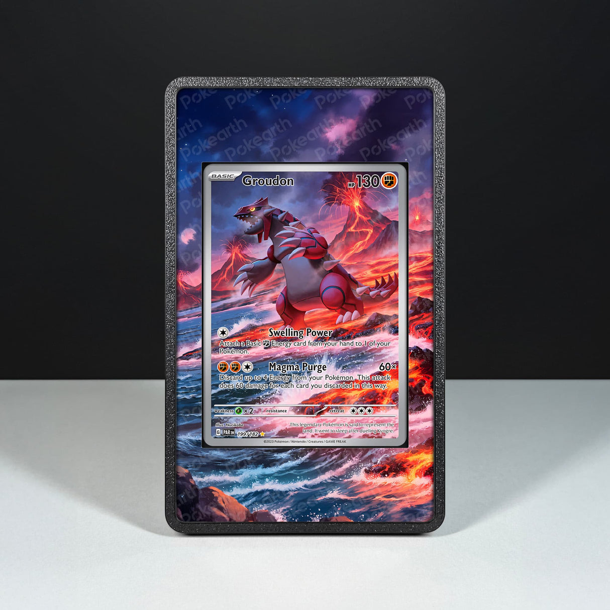 Groudon 199/182 - Custodia con Artwork Esteso per Carte Pokémon - Display Case Extended Artwork Pokearth