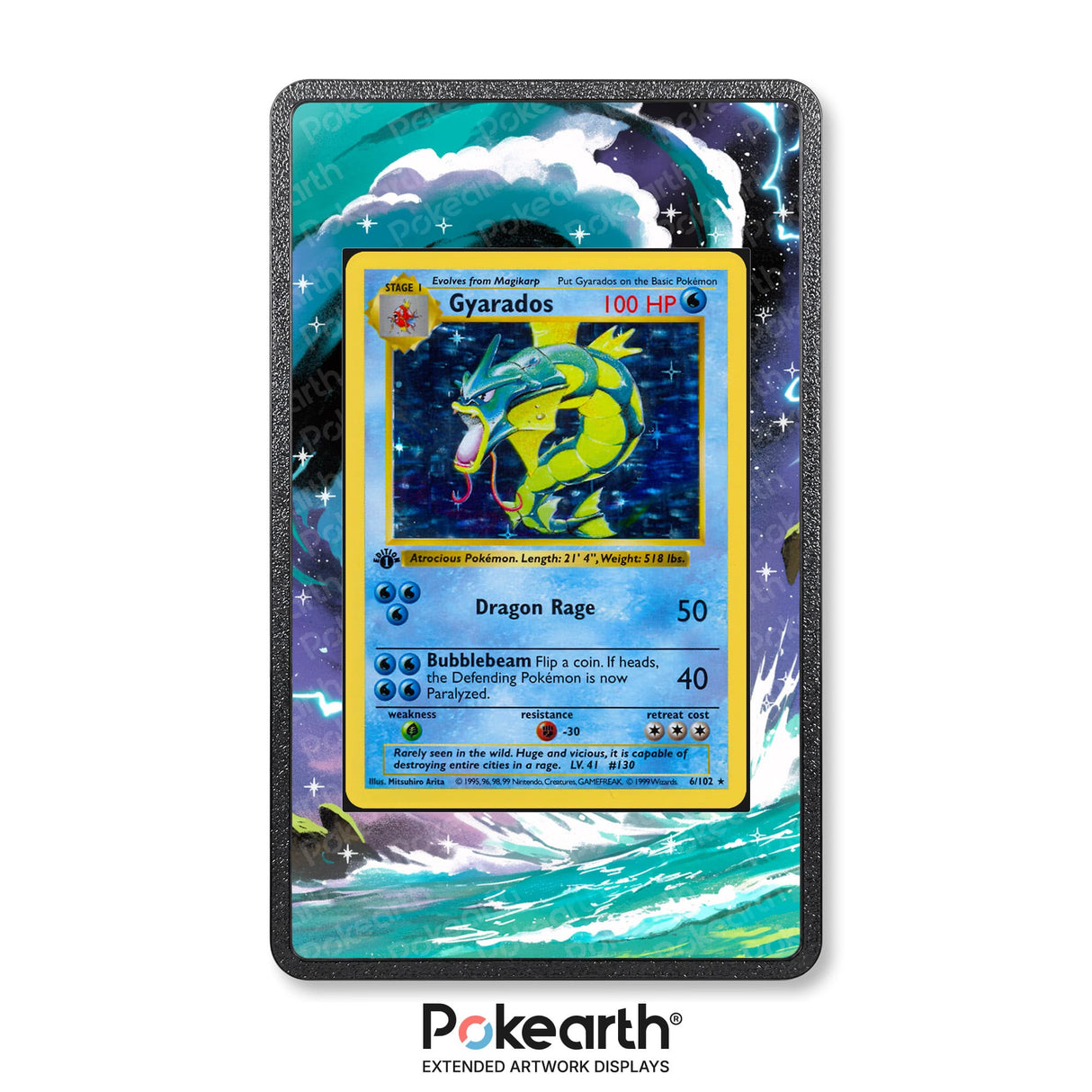 Gyarados 6/102 - Custodia con Artwork Esteso per Carte Pokémon - Display Case Extended Artwork Pokearth