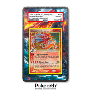 Gyarados Gold Star Delta Species 102/110 - Graded Card Extended Artwork Display Case - Display Case Extended Artwork Pokearth