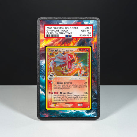 Gyarados Gold Star Delta Species 102/110 - Graded Card Extended Artwork Display Case - Display Case Extended Artwork Pokearth