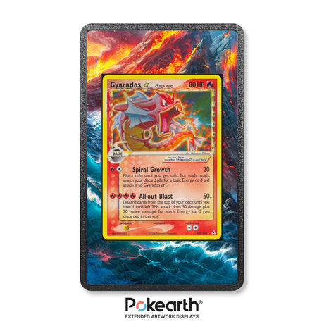 Gyarados Gold Star Specie Delta 102/110 - Custodia con Artwork Esteso per Carte Pokémon - Display Case Extended Artwork Pokearth