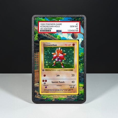Hitmonchan 7/102 - Graded Card Extended Artwork Display Case - Display Case Extended Artwork Pokearth