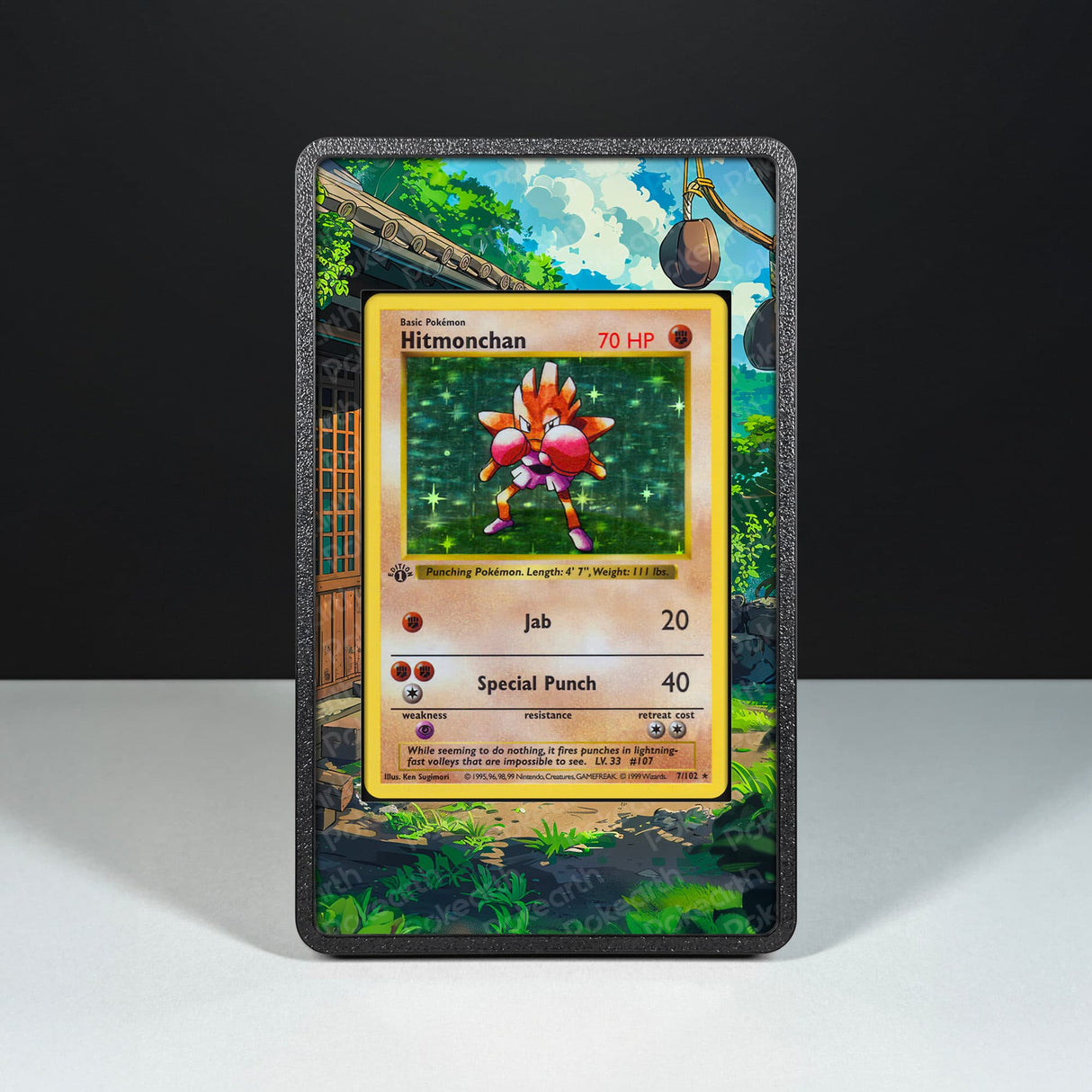Hitmonchan 7/102 - Custodia con Artwork Esteso per Carte Pokémon - Display Case Extended Artwork Pokearth