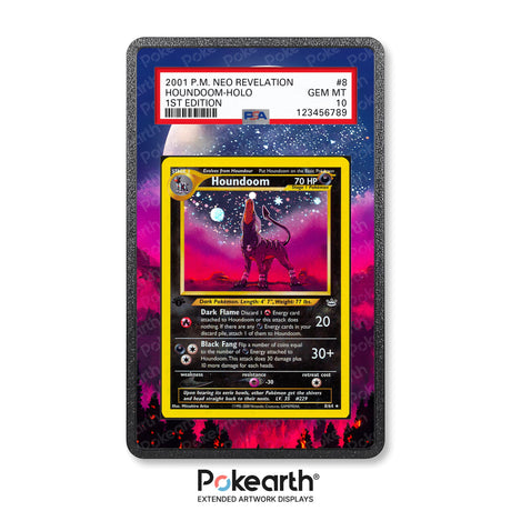 Houndoom 8/64 - Graded Card Extended Artwork Display Case - Display Case Extended Artwork Pokearth