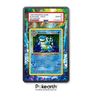 Blastoise 2/102 - Custodia con Artwork Esteso per Carte Gradate - Display Case Extended Artwork Pokearth