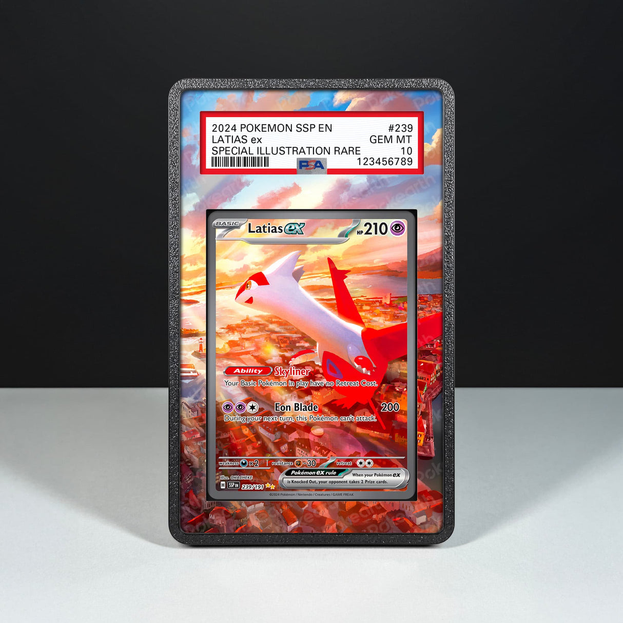 Latias ex 239/191 - Graded Card Extended Artwork Display Case - Display Case Extended Artwork Pokearth