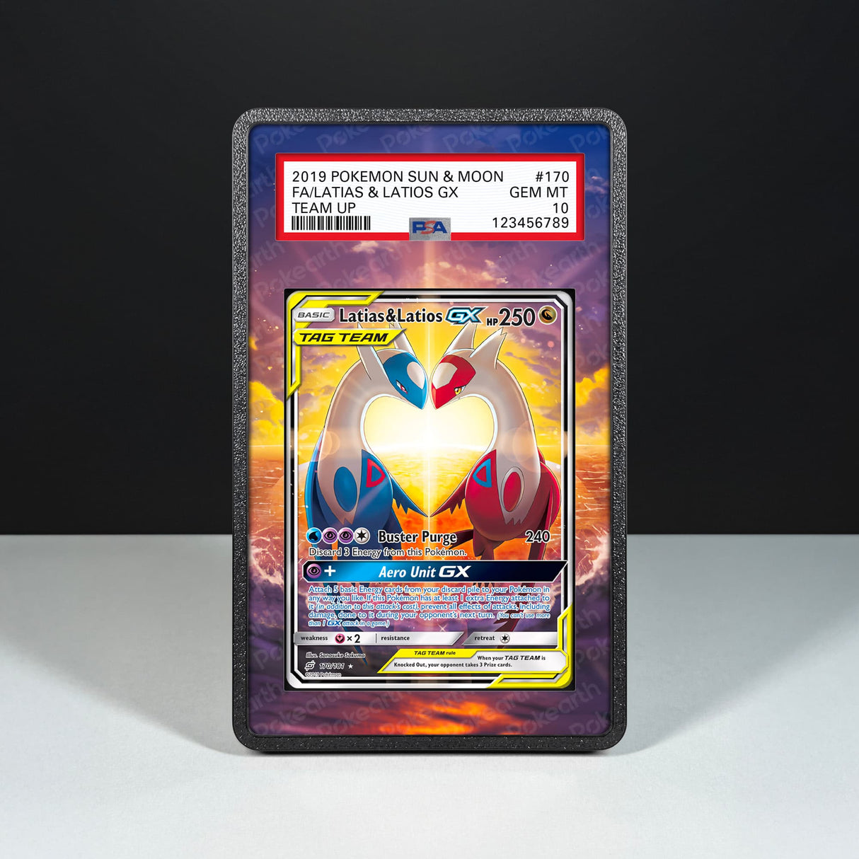 Latias & Latios GX 170/181 - Graded Card Extended Artwork Display Case - Display Case Extended Artwork Pokearth